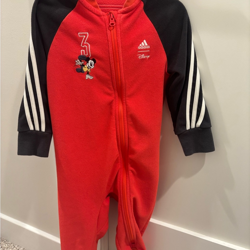 Adidas Red and Black Kids One Piece with Disney Design